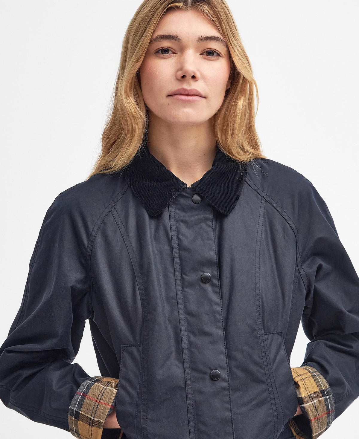 BARBOUR BEADNELL WOMEN'S WAXED JACKET - NAVY