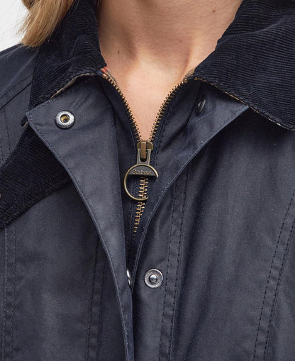 BARBOUR BEADNELL WOMEN'S WAXED JACKET - NAVY