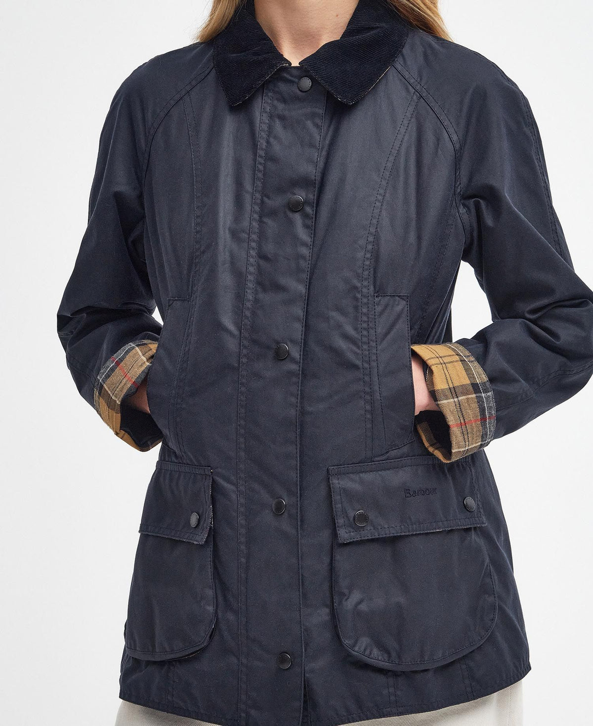 BARBOUR BEADNELL WOMEN'S WAXED JACKET - NAVY