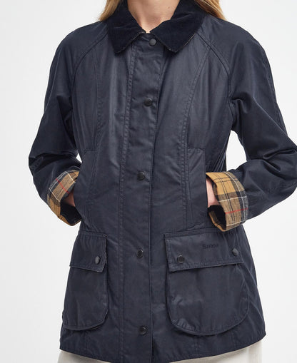 BARBOUR BEADNELL WOMEN'S WAXED JACKET - NAVY